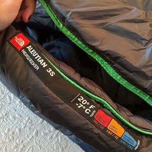 North face Aleutian 3s Sleeping Bag with repaired hole